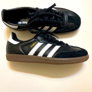 Women’s Black and White Adidas Samba Athletic Shoes, Size 6.5, like new.